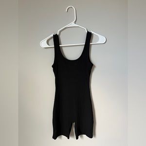 Black Stretchy Ribbed Jumpsuit